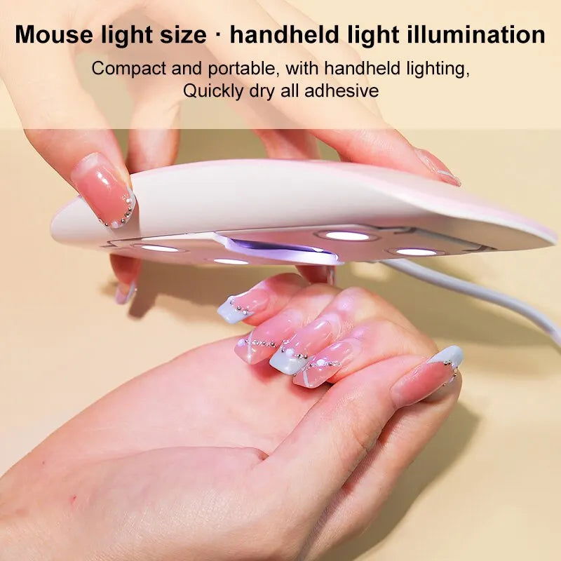 6W Mini Nail Dryer Machine Portable 6 LED UV Manicure Lamp Home Use Nail Lamp For Drying Polish Varnish With USB Cable - Slobuy