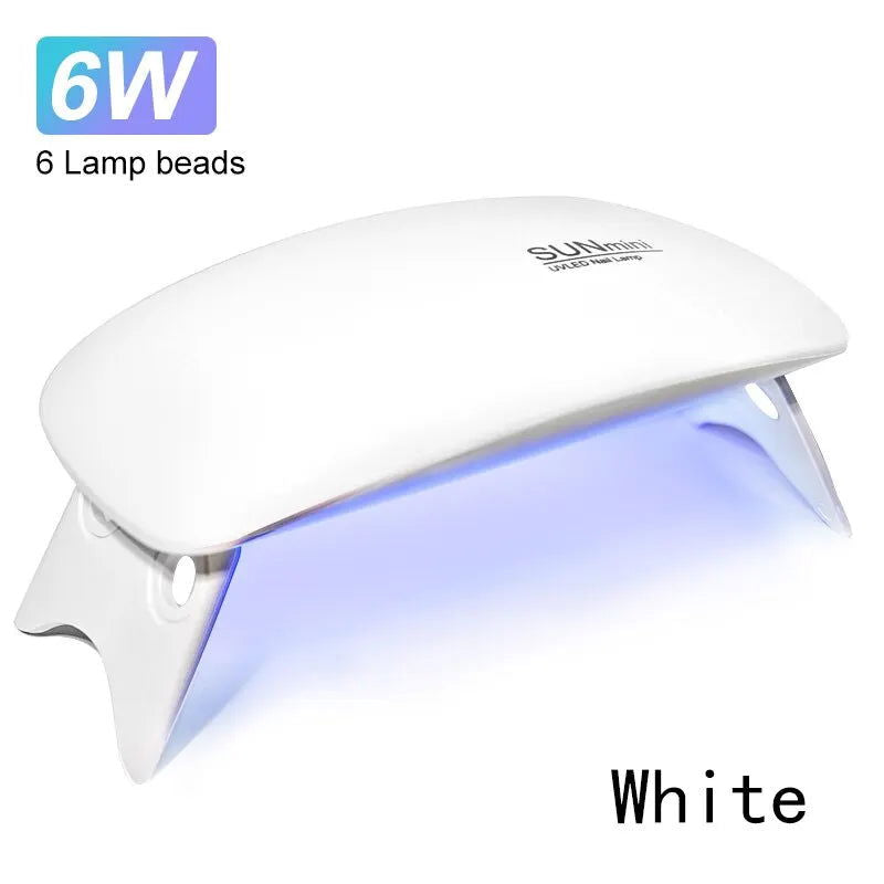 6W Mini Nail Dryer Machine Portable 6 LED UV Manicure Lamp Home Use Nail Lamp For Drying Polish Varnish With USB Cable - Slobuy