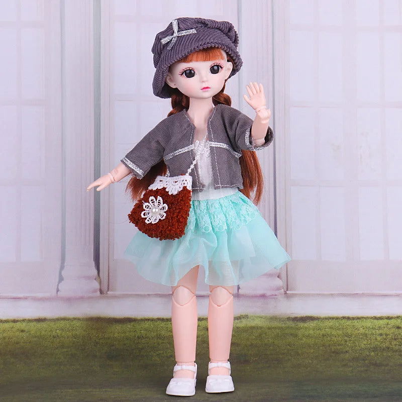 1/6 30CM BJD Doll Girl DIY Dress Up Princess Toy 3D Simulation Eyes Makeup 21 Movable Joints Doll's and Clothes Set - Slobuy