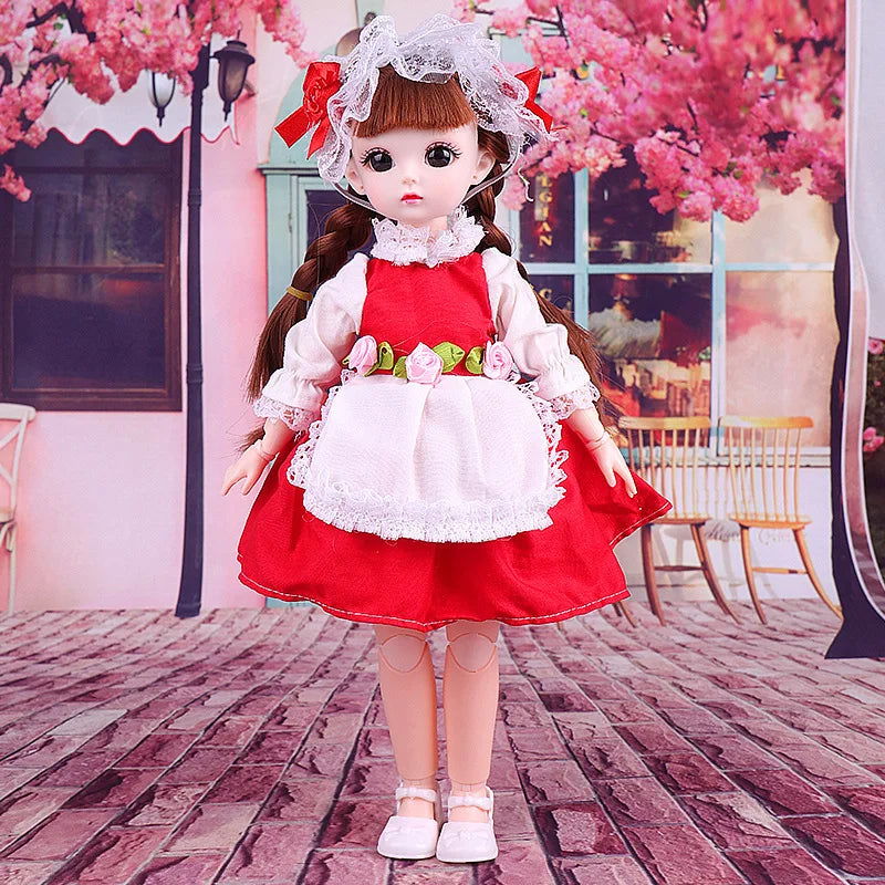 1/6 30CM BJD Doll Girl DIY Dress Up Princess Toy 3D Simulation Eyes Makeup 21 Movable Joints Doll's and Clothes Set - Slobuy