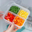 Refrigerator Storage Box 4/6 Grid Food Vegetable Fruit Storage Box Fridge Organizer Drain Basket Meat Onion Ginger Clear Crisper - Slobuy