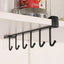 6 Hook Coffee Cup Mug Holder Plastic Cabinet Kitchen Storage Rack Multifunction Hook Shelf  Sundry Organizer Storage Hanger - Slobuy