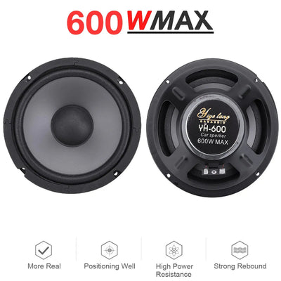 4/5/6 Inch Car Speakers 600W 2-Way Vehicle Door Auto Audio Music Stereo Subwoofer Full Range Frequency Automotive Speakers - Slobuy
