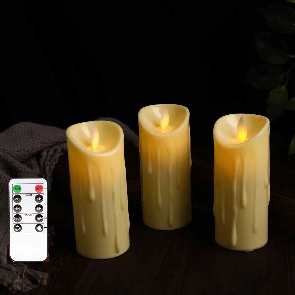 1/3/6 Pieces Moving Wick Flameless Wedding Decorative Votive Candles Warm White Light,5 inch Battery Realistic Religious Candles - Slobuy