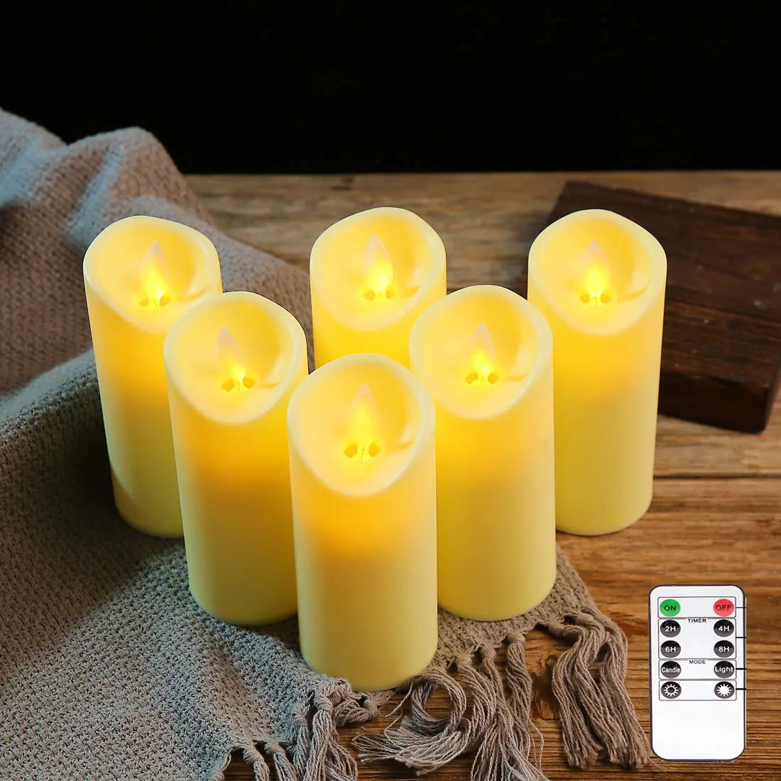 1/3/6 Pieces Moving Wick Flameless Wedding Decorative Votive Candles Warm White Light,5 inch Battery Realistic Religious Candles - Slobuy