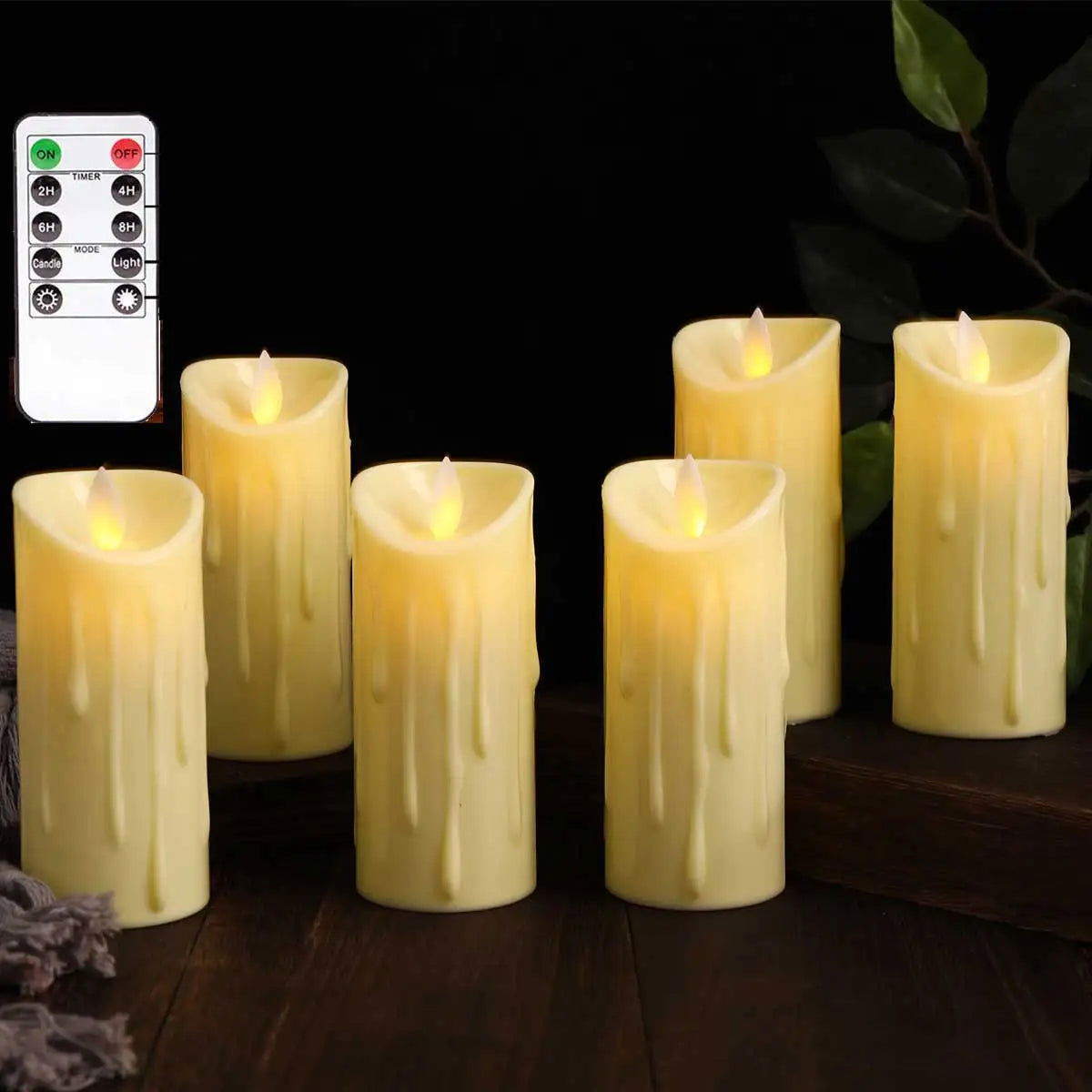 1/3/6 Pieces Moving Wick Flameless Wedding Decorative Votive Candles Warm White Light,5 inch Battery Realistic Religious Candles - Slobuy