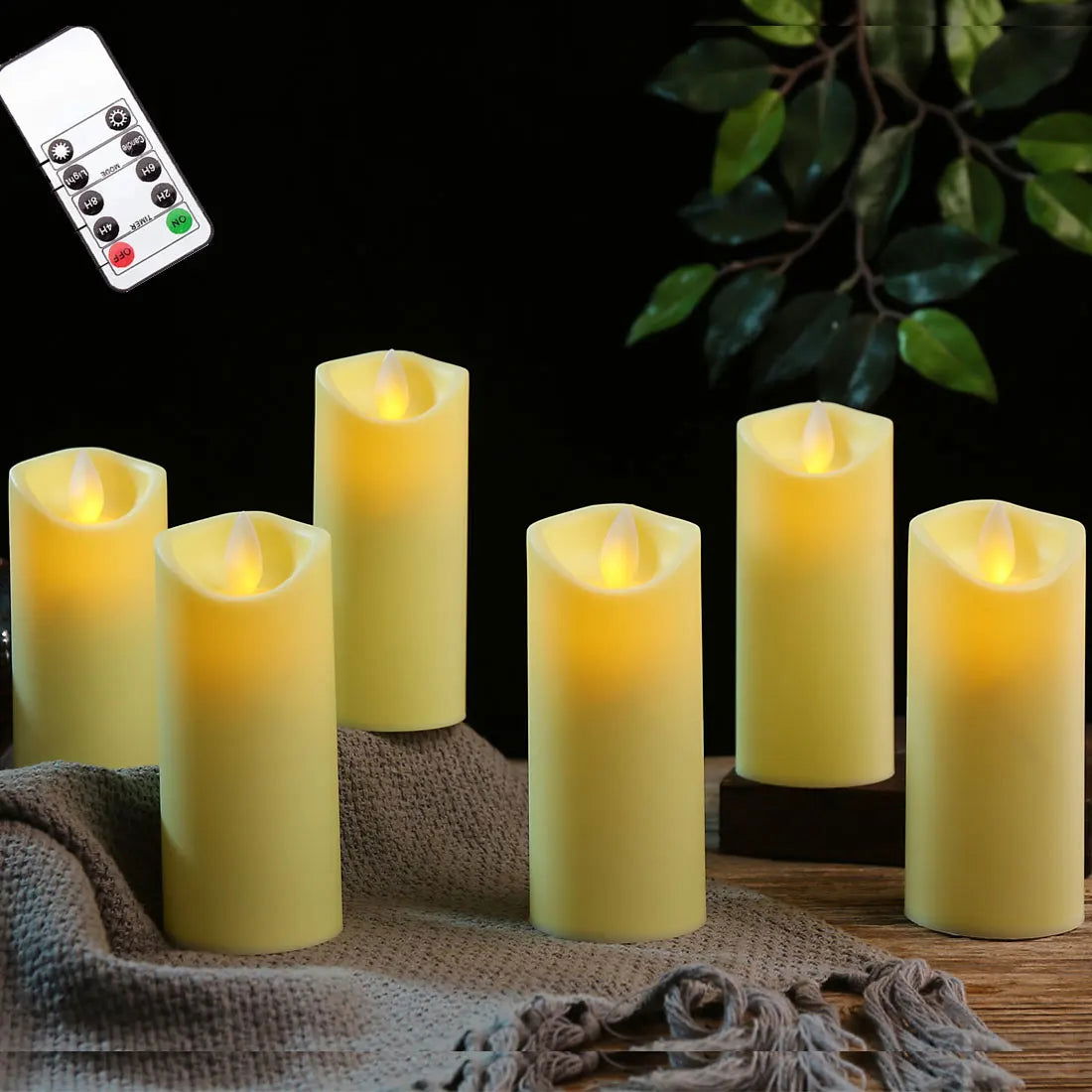 1/3/6 Pieces Moving Wick Flameless Wedding Decorative Votive Candles Warm White Light,5 inch Battery Realistic Religious Candles - Slobuy