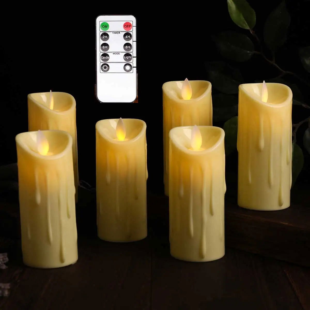 1/3/6 Pieces Moving Wick Flameless Wedding Decorative Votive Candles Warm White Light,5 inch Battery Realistic Religious Candles - Slobuy