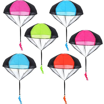 1/6 Sets Hand Throwing Parachute Kids Outdoor Funny Toys Game Play Toys for Children Fly Parachute Sport with Mini Soldier Game - Slobuy
