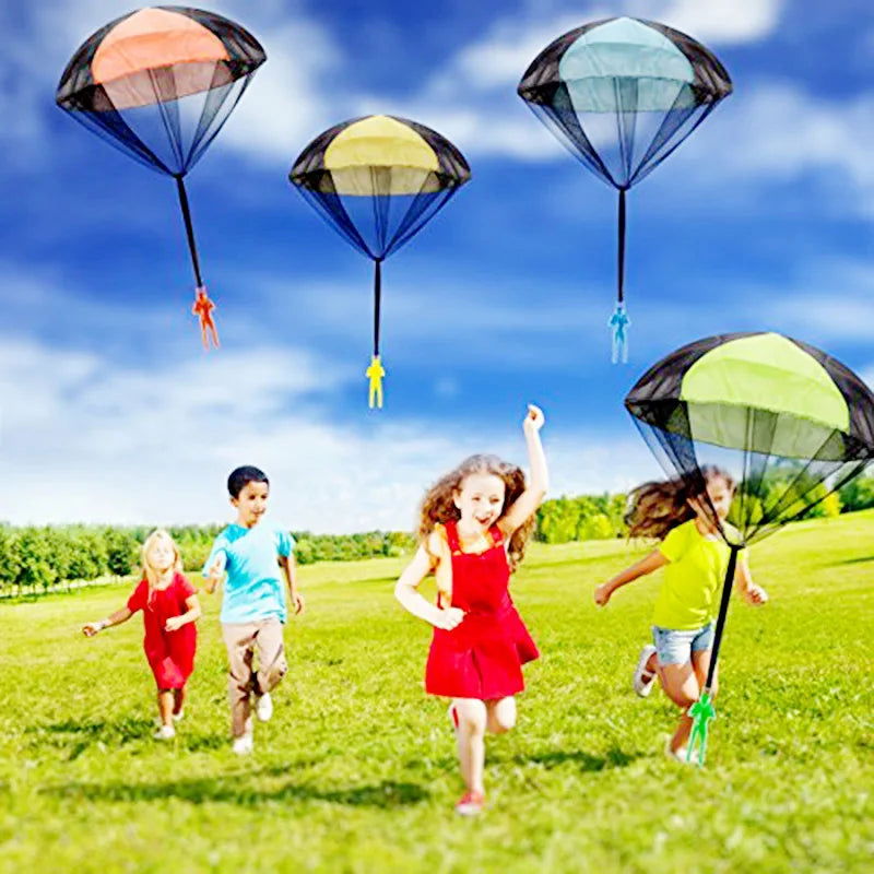 1/6 Sets Hand Throwing Parachute Kids Outdoor Funny Toys Game Play Toys for Children Fly Parachute Sport with Mini Soldier Game - Slobuy