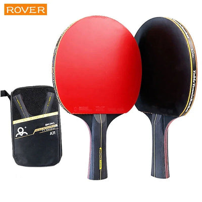 6 Star Table Tennis Racket 2PCS Professional Ping Pong Racket Set Pimples-in Rubber Hight Quality Blade Bat Paddle with Bag - Slobuy