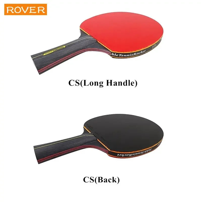 6 Star Table Tennis Racket 2PCS Professional Ping Pong Racket Set Pimples-in Rubber Hight Quality Blade Bat Paddle with Bag - Slobuy