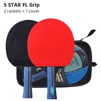 BOLI Professional 5/6 Star Table Tennis Racket Offensive 2 Pcs Ping Pong Paddle with Fine Elasticity - Slobuy