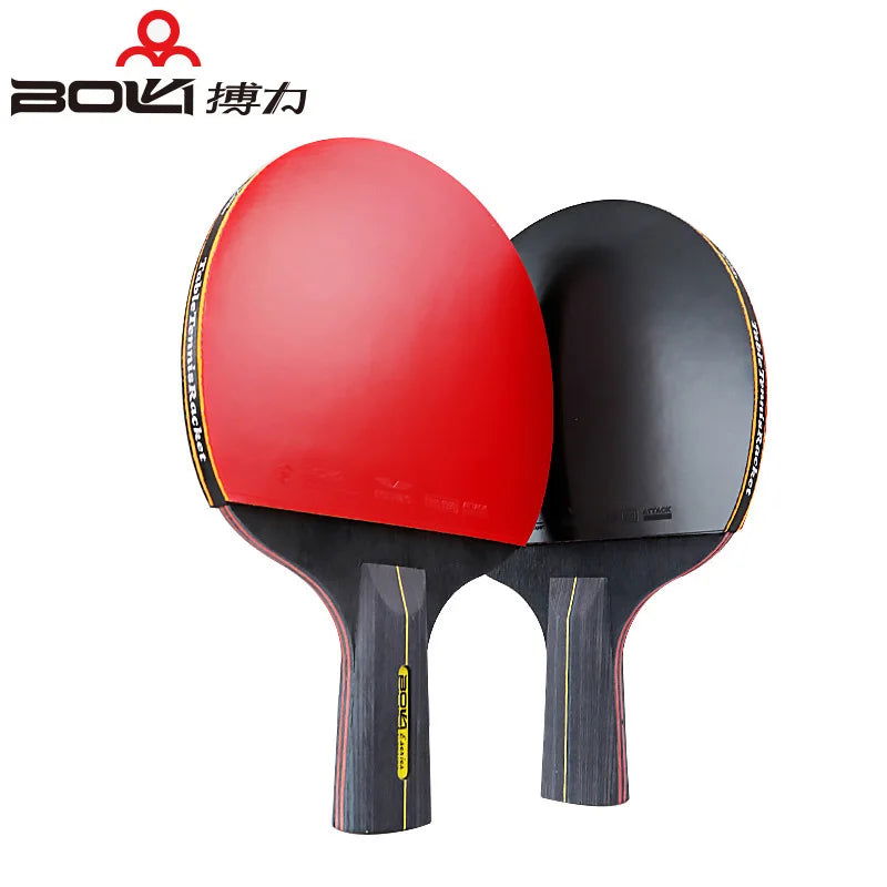 BOLI Professional 5/6 Star Table Tennis Racket Offensive 2 Pcs Ping Pong Paddle with Fine Elasticity - Slobuy