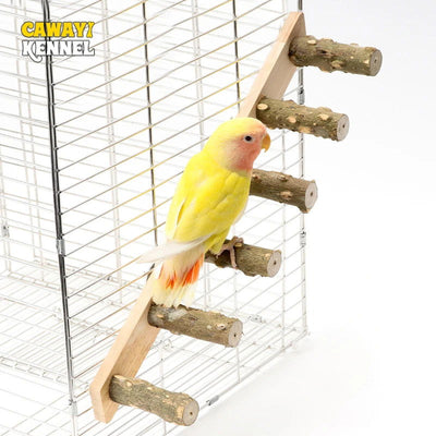 4/6 Steps Wood Ladder Pet Interactive Bird Parrot Toy Ladder for Hamster Cage Funny Grinding Stick Climbing Toy Bird Accessories - Slobuy