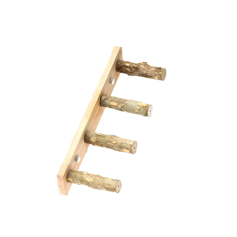 4/6 Steps Wood Ladder Pet Interactive Bird Parrot Toy Ladder for Hamster Cage Funny Grinding Stick Climbing Toy Bird Accessories - Slobuy
