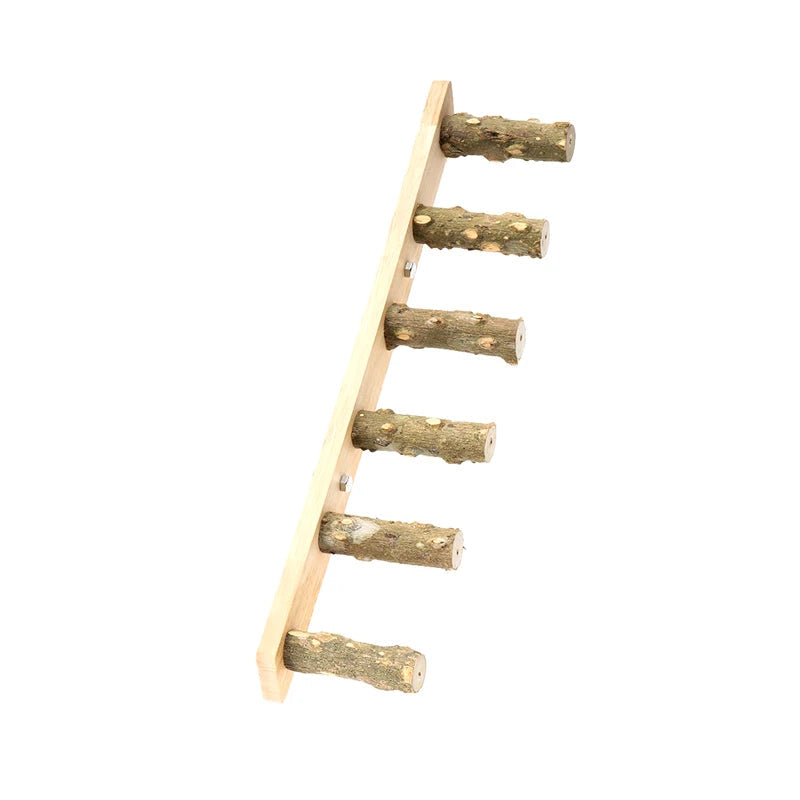 4/6 Steps Wood Ladder Pet Interactive Bird Parrot Toy Ladder for Hamster Cage Funny Grinding Stick Climbing Toy Bird Accessories - Slobuy
