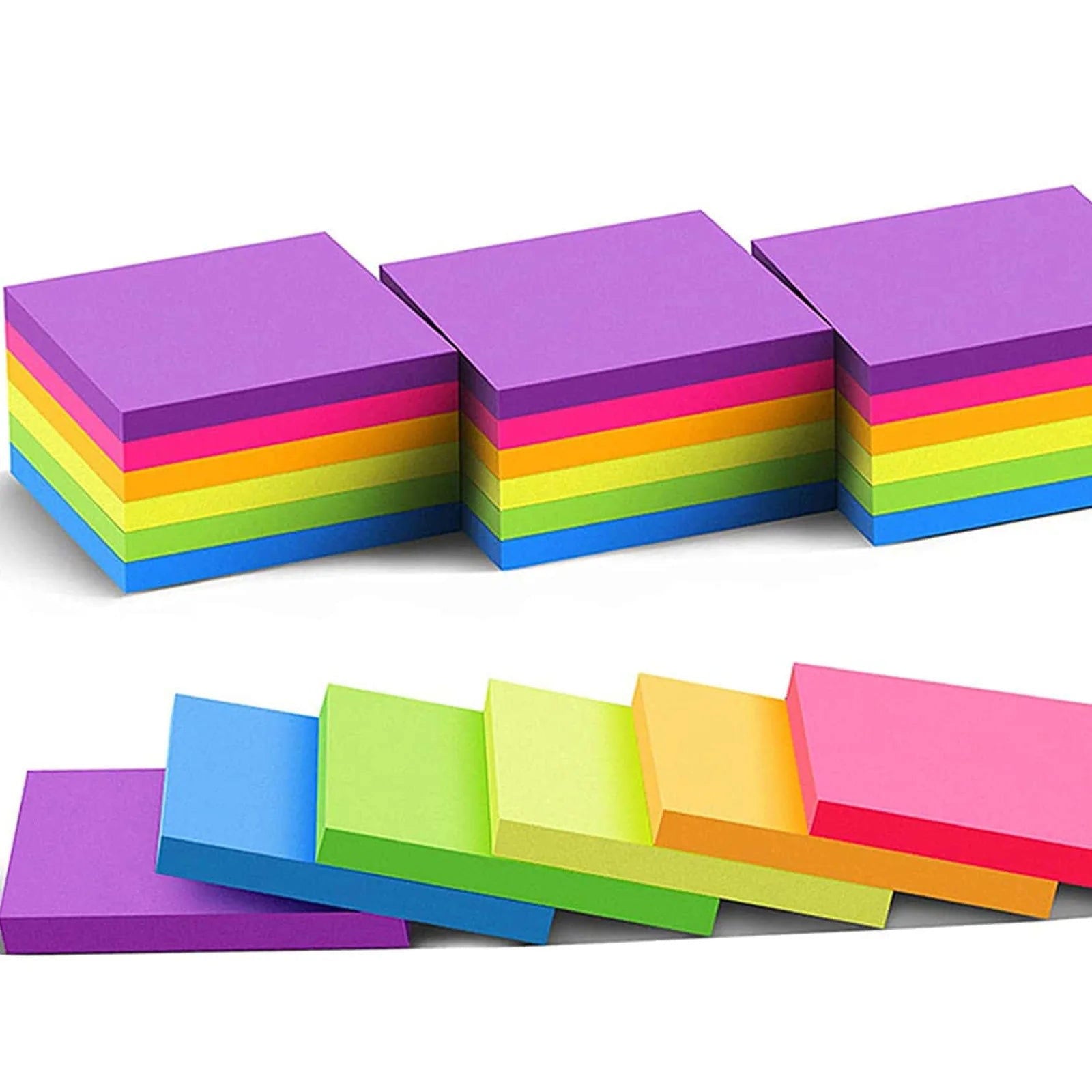 6 pcs fluorescent color 3*3inch Sticky Note Posted It Note Pads Stickers Planner Sticker Notepad Memo pad School Office Supplies - Slobuy