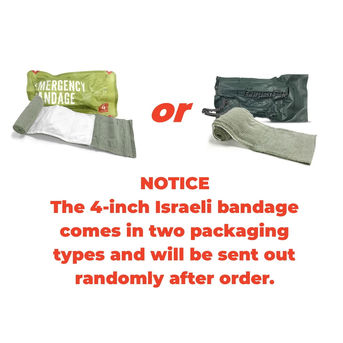 CARBOU 4/6in Israeli Bandage Wound Dressing Emergency Bandage Combat Compression Tactical First Aid IFAK Trauma Medical - Slobuy