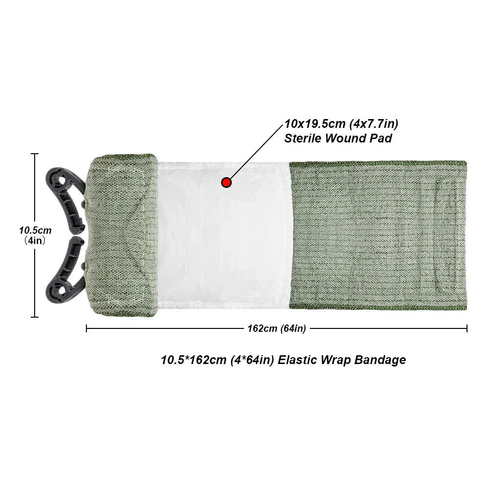 CARBOU 4/6in Israeli Bandage Wound Dressing Emergency Bandage Combat Compression Tactical First Aid IFAK Trauma Medical - Slobuy