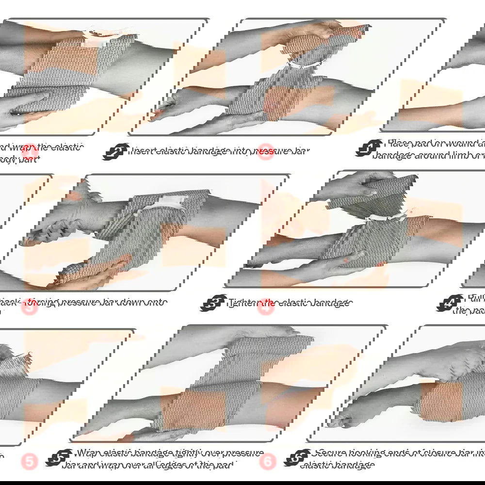CARBOU 4/6in Israeli Bandage Wound Dressing Emergency Bandage Combat Compression Tactical First Aid IFAK Trauma Medical - Slobuy