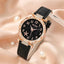 6pcs Black Flower Quartz Watch Dainty Bracelet For Women Leisure Casual Round Rhinestone Hollowed Pattern Bracelet Set - Slobuy