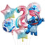 6pcs Disney Lilo & Stitch Party Balloons Stitch 32" Number Balloon set Baby Shower Birthday Party Decorations Kids Toy Gifts - Slobuy