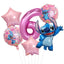 6pcs Disney Lilo & Stitch Party Balloons Stitch 32" Number Balloon set Baby Shower Birthday Party Decorations Kids Toy Gifts - Slobuy