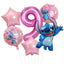 6pcs Disney Lilo & Stitch Party Balloons Stitch 32" Number Balloon set Baby Shower Birthday Party Decorations Kids Toy Gifts - Slobuy
