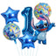 6pcs Disney Lilo & Stitch Party Balloons Stitch 32" Number Balloon set Baby Shower Birthday Party Decorations Kids Toy Gifts - Slobuy