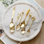 6pcs Vintage Spoons Fork Cutlery Set Mini Royal Style Metal Gold Carved Teaspoon Coffee Snacks Fruit Dessert Fork Kitchen Tool - Slobuy