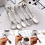 6pcs Vintage Spoons Fork Cutlery Set Mini Royal Style Metal Gold Carved Teaspoon Coffee Snacks Fruit Dessert Fork Kitchen Tool - Slobuy