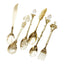 6pcs Vintage Spoons Fork Cutlery Set Mini Royal Style Metal Gold Carved Teaspoon Coffee Snacks Fruit Dessert Fork Kitchen Tool - Slobuy