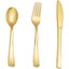 75 Pieces Gold Plastic Silverware- Party Flatware Set-Heavyweight Plastic Cutlery- Includes 25 Forks, 25 Spoons, 25 Knives - Slobuy