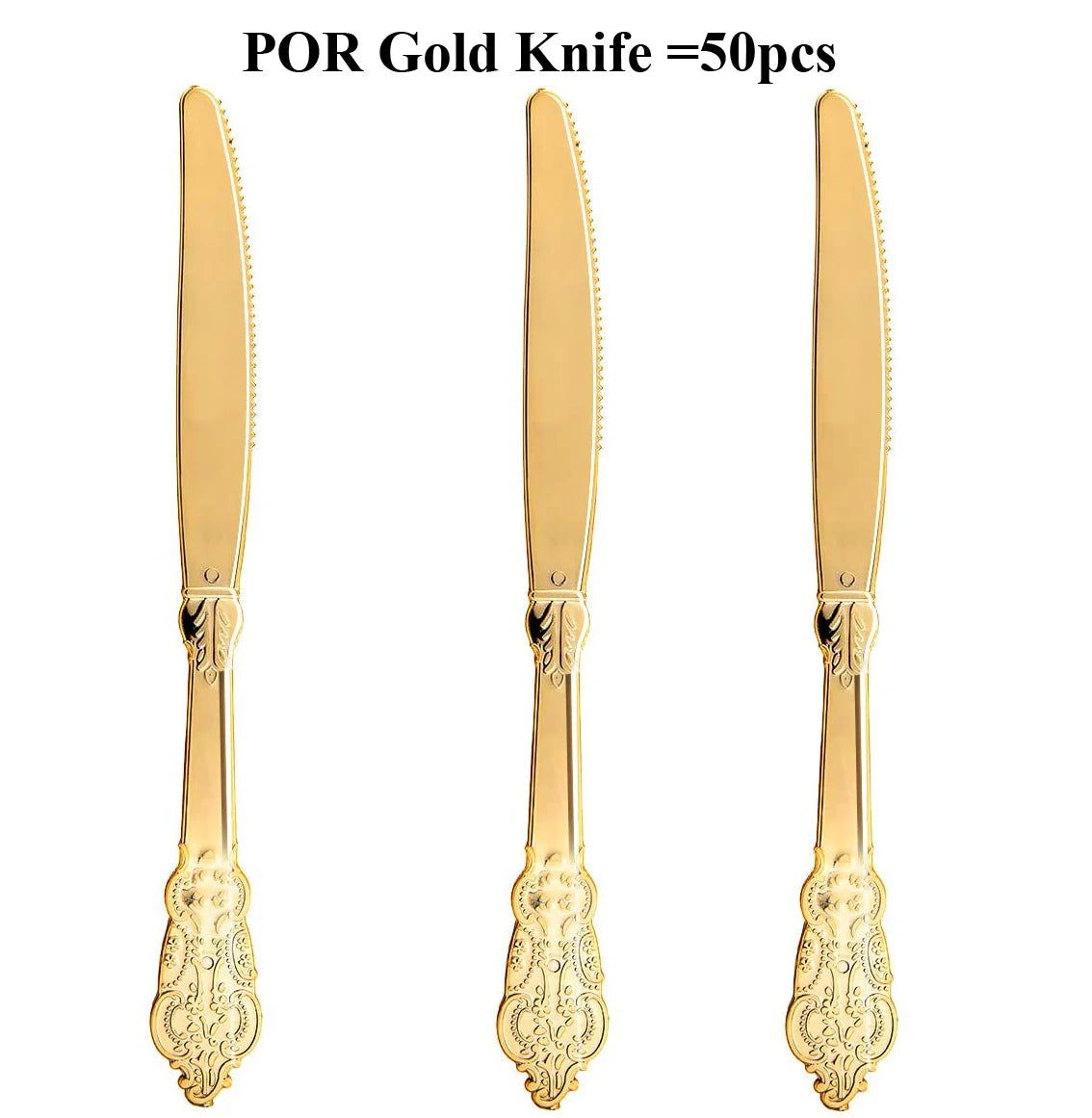 75 Pieces Gold Plastic Silverware- Party Flatware Set-Heavyweight Plastic Cutlery- Includes 25 Forks, 25 Spoons, 25 Knives - Slobuy