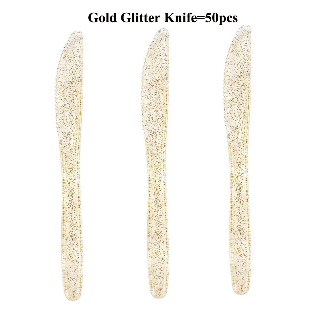 75 Pieces Gold Plastic Silverware- Party Flatware Set-Heavyweight Plastic Cutlery- Includes 25 Forks, 25 Spoons, 25 Knives - Slobuy