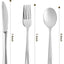 75 Pieces Gold Plastic Silverware- Party Flatware Set-Heavyweight Plastic Cutlery- Includes 25 Forks, 25 Spoons, 25 Knives - Slobuy