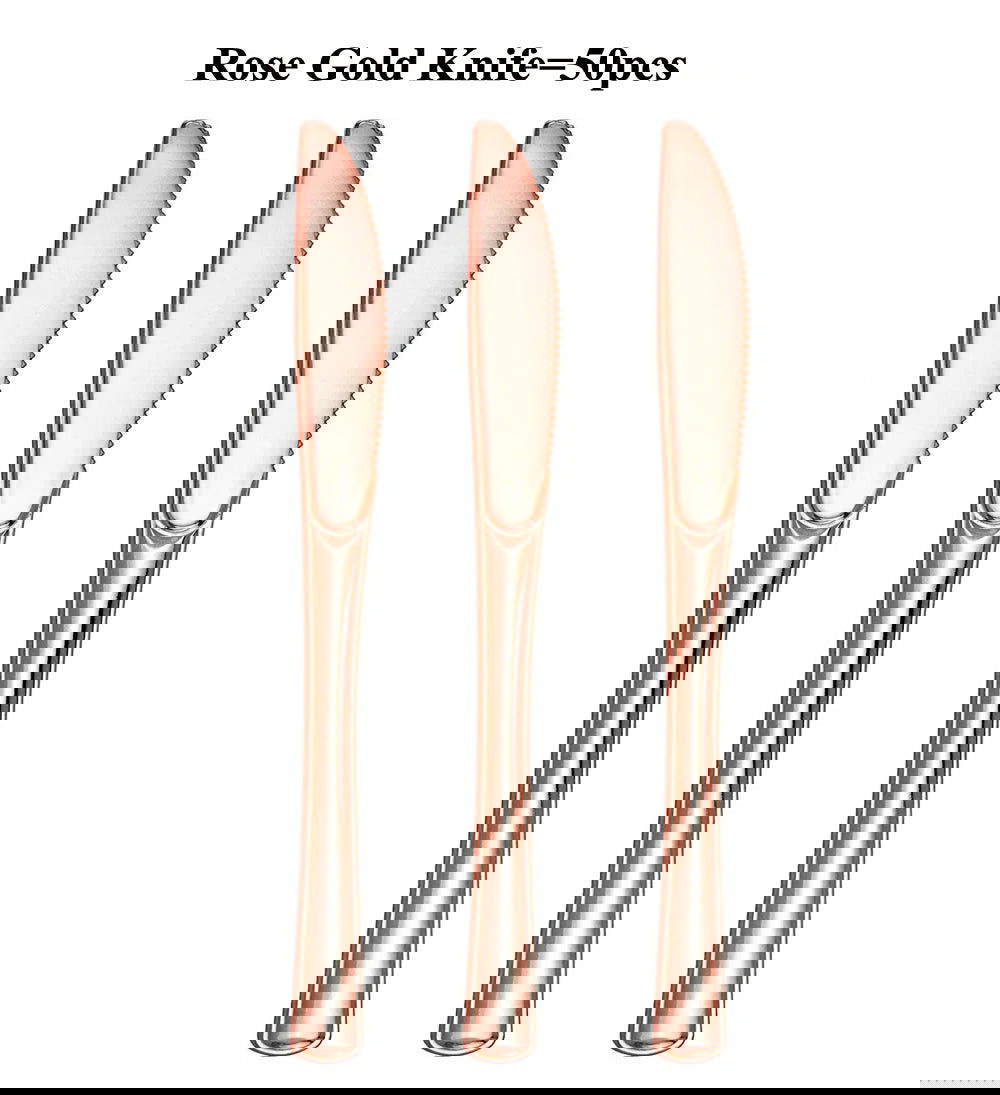 75 Pieces Gold Plastic Silverware- Party Flatware Set-Heavyweight Plastic Cutlery- Includes 25 Forks, 25 Spoons, 25 Knives - Slobuy