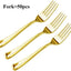 75 Pieces Gold Plastic Silverware- Party Flatware Set-Heavyweight Plastic Cutlery- Includes 25 Forks, 25 Spoons, 25 Knives - Slobuy