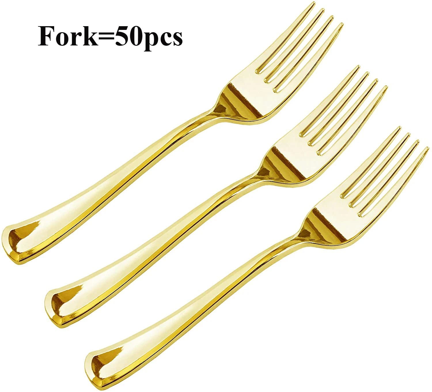 75 Pieces Gold Plastic Silverware- Party Flatware Set-Heavyweight Plastic Cutlery- Includes 25 Forks, 25 Spoons, 25 Knives - Slobuy