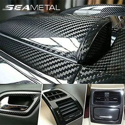 7D Carbon Fiber Car Interior Vinyl Film Decorative Sticker Anti Scratch Protective Film Universal Self Adhesive Car-Styling Trim - Slobuy
