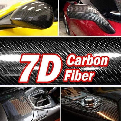 7D Carbon Fiber Car Interior Vinyl Film Decorative Sticker Anti Scratch Protective Film Universal Self Adhesive Car-Styling Trim - Slobuy
