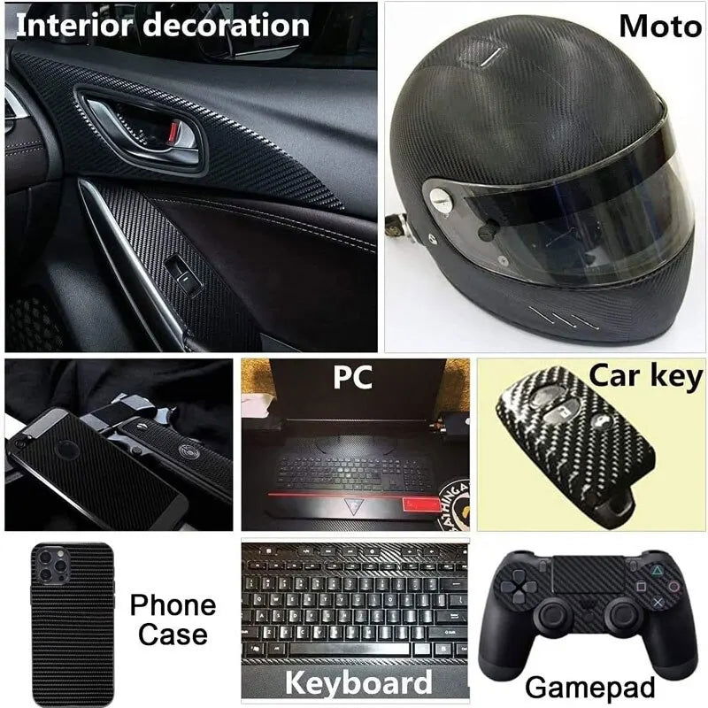 7D Carbon Fiber Car Interior Vinyl Film Decorative Sticker Anti Scratch Protective Film Universal Self Adhesive Car-Styling Trim - Slobuy