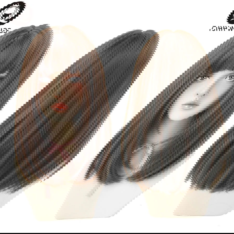 7JHHWIGS Long Straight Synthetic Light Brown Wigs With Bang For Women Heat-Resistant Daily Use Hair Hot Sell Wholesale Wigs - Slobuy