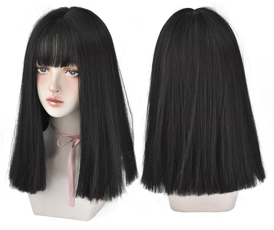 7JHHWIGS Long Straight Synthetic Light Brown Wigs With Bang For Women Heat-Resistant Daily Use Hair Hot Sell Wholesale Wigs - Slobuy