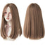 7JHHWIGS Long Straight Synthetic Light Brown Wigs With Bang For Women Heat-Resistant Daily Use Hair Hot Sell Wholesale Wigs - Slobuy