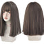 7JHHWIGS Long Straight Synthetic Light Brown Wigs With Bang For Women Heat-Resistant Daily Use Hair Hot Sell Wholesale Wigs - Slobuy