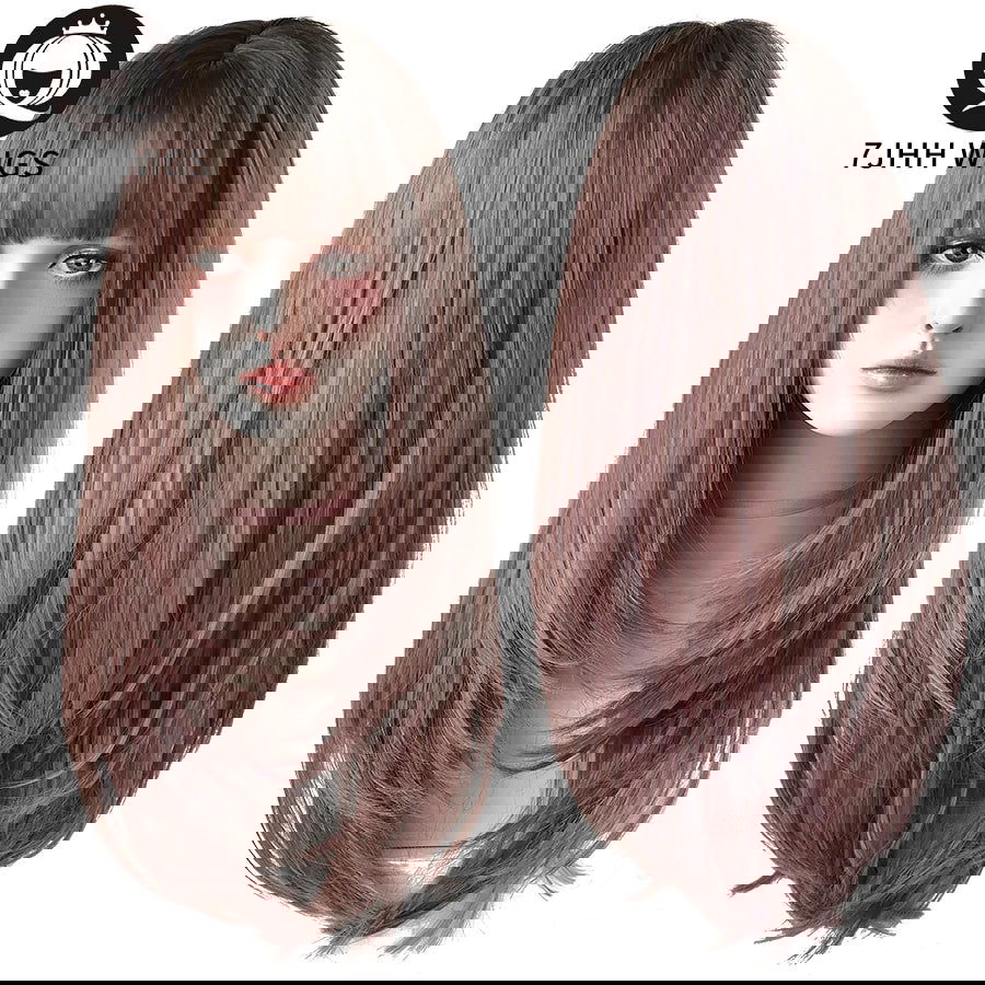 7JHHWIGS Long Straight Synthetic Light Brown Wigs With Bang For Women Heat-Resistant Daily Use Hair Hot Sell Wholesale Wigs - Slobuy