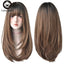 7JHHWIGS Long Straight Synthetic Light Brown Wigs With Bang For Women Heat-Resistant Daily Use Hair Hot Sell Wholesale Wigs - Slobuy