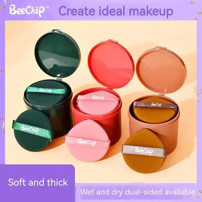 7PCS Powder Puff Prevents Bacteria Buildup Powder Puff Storage Box Evenly Applies Makeup Create A Flawless Makeup Look - Slobuy